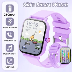 Montre connectée enfant et ado Bluetooth 1,83’’ avec appels - MAUVE