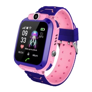 Montre connectée enfant bicolore rose et mauve avec GPS SANS écouteurs | Sécurité 4G
