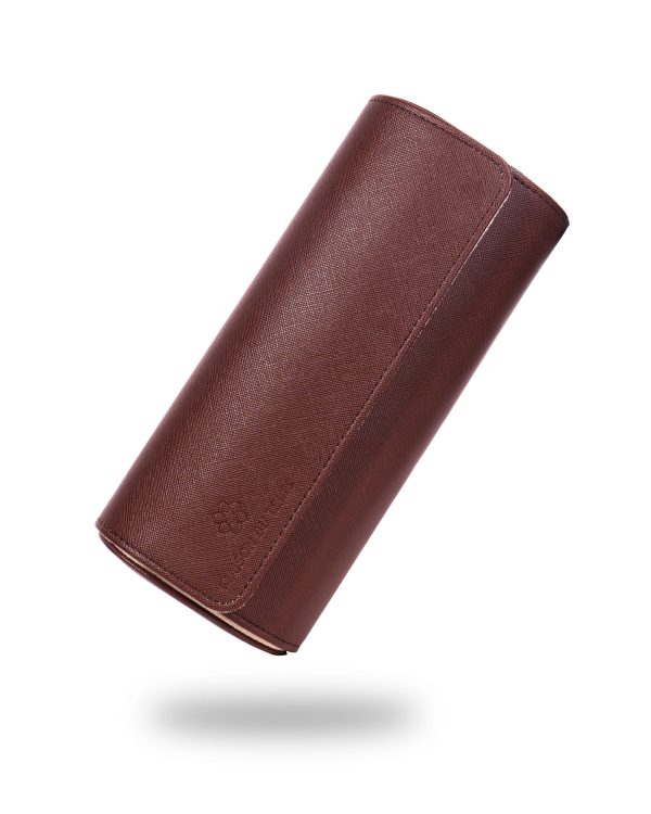 Étui à montres marron pour trois montres